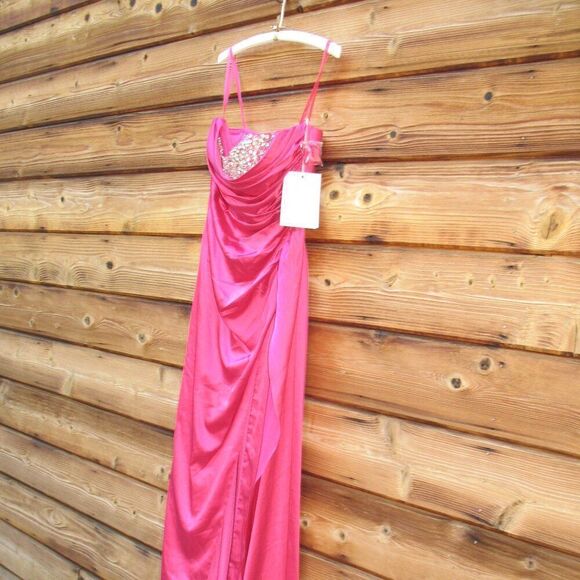 Mac Duggal Pink 2211 STRAPLESS EMBELLISHED SWEETHEART NECKLINE SATIN GOWN - Picture 6 of 15